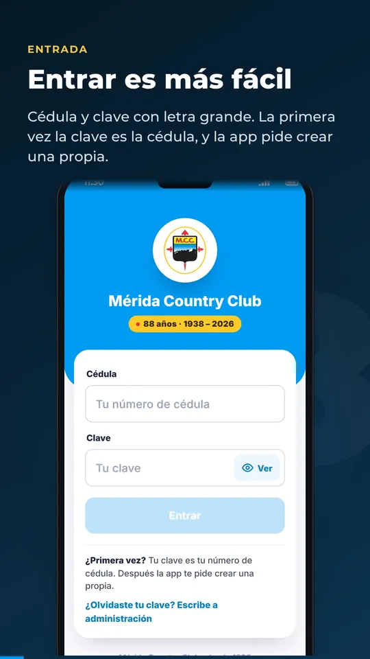 Pantalla de entrada