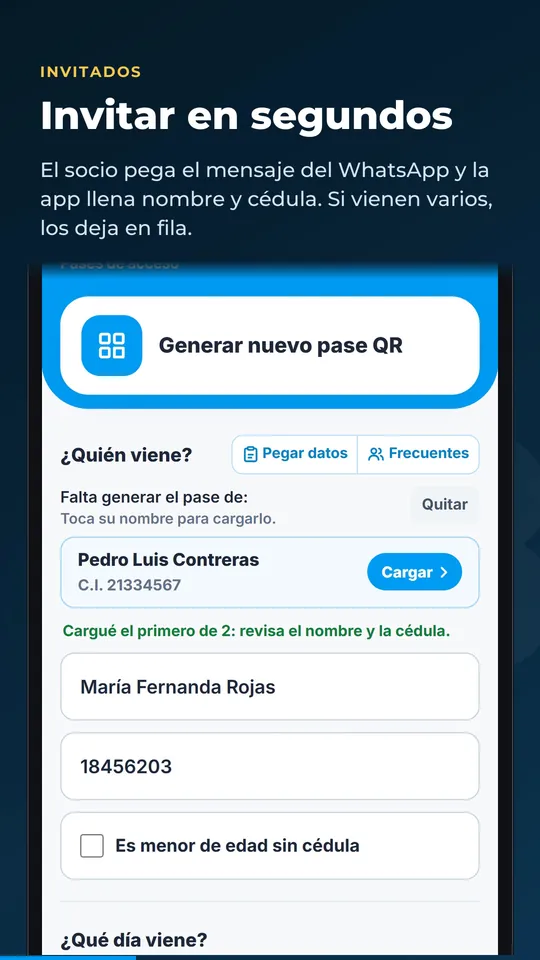 Invitar en segundos